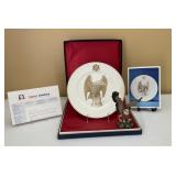 American Bald Eagle Porcelain Plate & Eagle American Bald Eagle Porcelain Plate & Eagle