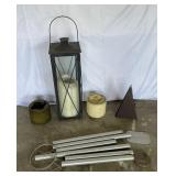 Metal Outdoor Candle Lantern-7" x 7"x 21", Metal Outdoor Candle Lantern-7" x 7"x 21",