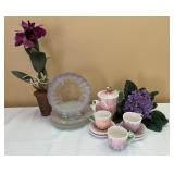 Set of Vtg. Bombay Co. Gerber Daisy Teacups & Set of Vtg. Bombay Co. Gerber Daisy Teacups &