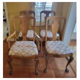 Four Chairs with Hairy Paw Feet Four Chairs with Hairy Paw Feet