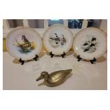 Waterbird Plates and Brass Duck 10´´ Long Waterbird Plates and Brass Duck 10´´ Long