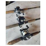3 Abu Ambassadeur Reels with Rods