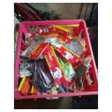 Crate Full of Assorted Plastic Lures #1