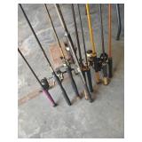 9 Spinning Reels with Rods
