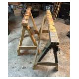 Vtg Wooden Sawhorses40×34 & 31×33 Vtg Wooden Sawhorses40×34 & 31×33