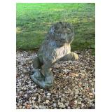 Vtg Concrete Lion Garden Statue10×21 Vtg Concrete Lion Garden Statue10×21