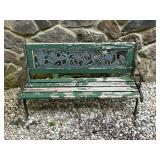Vtg Cast Iron and Wood Outdoor Childs Bench Vtg Cast Iron and Wood Outdoor Childs Bench