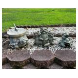 Vtg Garden Statues with Animal Themes Vtg Garden Statues with Animal Themes