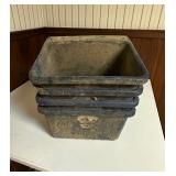 4 Vtg Blue Plastic Feed Bins10x9x6 4 Vtg Blue Plastic Feed Bins10x9x6