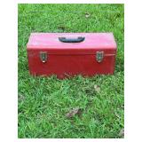 Vtg Waterloo Red Metal Toolbox20x8x9 Vtg Waterloo Red Metal Toolbox20x8x9