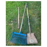 Vtg Hand Tools with Rake and Shovel Vtg Hand Tools with Rake and Shovel