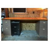 Wood Desk Top & Filing Cabinets80x30x33 Wood Desk Top & Filing Cabinets80x30x33