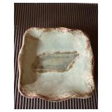 Etta B Pottery Green Dish6x6x1 Etta B Pottery Green Dish6x6x1