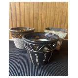 Vtg Ceramic and Metal Pots5" tall Vtg Ceramic and Metal Pots5" tall