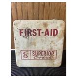 Vtg Superior Coach First Aid Kit9x9x2 Vtg Superior Coach First Aid Kit9x9x2