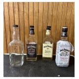 4 Jack Daniels Bottles10" tall 4 Jack Daniels Bottles10" tall