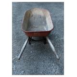 Vtg Red Metal Wheelbarrow Vtg Red Metal Wheelbarrow