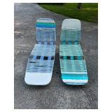 Vtg Folding Webbed Lawn Chairs Vtg Folding Webbed Lawn Chairs