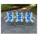 3 Vtg Sunbeam Folding Lawn Chairs 3 Vtg Sunbeam Folding Lawn Chairs