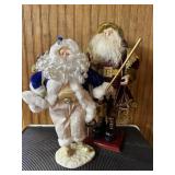 Two Festive Santa Figurines21" & 17" tall Two Festive Santa Figurines21" & 17" tall