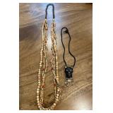 Vtg Beaded Necklace and Cat Pendant Vtg Beaded Necklace and Cat Pendant