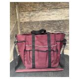 Vtg Maroon Tote Bag w/Pockets18x9x11 Vtg Maroon Tote Bag w/Pockets18x9x11
