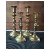 4 Vtg Brass Candle Holders9"tall & 7"tall 4 Vtg Brass Candle Holders9"tall & 7"tall