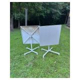 2 White Metal Tables28x28x29 2 White Metal Tables28x28x29