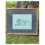 Framed Barn Drawing21.5×17.5 Framed Barn Drawing21.5×17.5