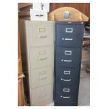 Two Metal Filing Cabinets, 4-Drawer Two Metal Filing Cabinets, 4-Drawer