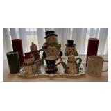 Snowman Festive Holiday Arrangement-Pfaltzgraff Snowman Festive Holiday Arrangement-Pfaltzgraff