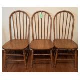 3 High Back Windsor Style Dining Chairs 3 High Back Windsor Style Dining Chairs