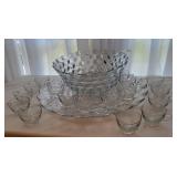 Fostoria Punch Bowl Set with Tray and Cups Fostoria Punch Bowl Set with Tray and Cups