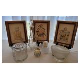 Decorative Framed Artwork and Glassware Set Decorative Framed Artwork and Glassware Set