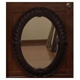Hand carved Oval Wood Mirror Hand carved Oval Wood Mirror