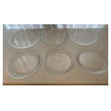 6 Pyrex Pie Dishes-11.5", 10.5", & (4) 10" 6 Pyrex Pie Dishes-11.5", 10.5", & (4) 10"