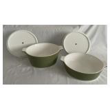 2 VTG. Corning Ware Avocado Green Casserole 2 VTG. Corning Ware Avocado Green Casserole