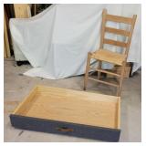 Rustic Chair and Wood Storage Drawer Rustic Chair and Wood Storage Drawer