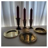 Brass Candle Holders and Plates Brass Candle Holders and Plates