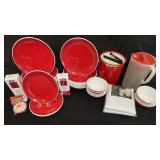 35+ Red & White Acrylic Plastic DishWare, Cont., 35+ Red & White Acrylic Plastic DishWare, Cont.,