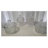 4 Fostoria Candy Dishes With Lids 4 Fostoria Candy Dishes With Lids