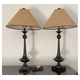 Pair of Metal Table Lamps-Both Work Pair of Metal Table Lamps-Both Work