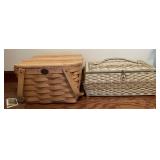2 Sewing Baskets-One is a Longaberger Basket 2 Sewing Baskets-One is a Longaberger Basket