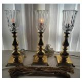 3 Brass Table Lamps 3 Brass Table Lamps