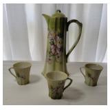 Nippon Chocolate Pot Set with Floral Design Nippon Chocolate Pot Set with Floral Design