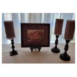 Framed Artwork With Candles and Holders Framed Artwork With Candles and Holders