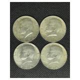 (4) 1964 Kennedy Half Dollars-90% Silver (4) 1964 Kennedy Half Dollars-90% Silver