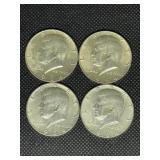 (4) 1964 Kennedy Half Dollars-90% Silver (4) 1964 Kennedy Half Dollars-90% Silver