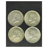(4) 1964 Kennedy Half Dollars-90% Silver (4) 1964 Kennedy Half Dollars-90% Silver