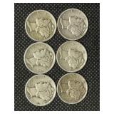 (6) Mercury Silver Dimes-See Photos (6) Mercury Silver Dimes-See Photos